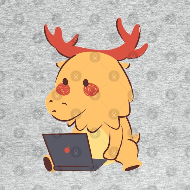 Moose using a laptop by Sticker deck